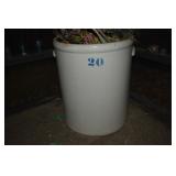 AND A 20 GALLON SAUERKRAUT OR PICKLING CROCK