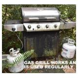 STAINLESS GRILL WITH ONE LP GAS TANK. 2nd SOLD SEPARATIELY.