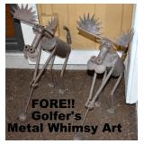 METAL MOOSE GOLFERS, WHIMSEY ART