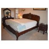 FINE QUALITY CARVED WOOD KING BEDROOM SUITE