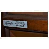 THE SERIAL NUMBER. SOLID WOOD CABINET. CHERRY FINISH.