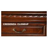 CLOSEUP VIEW OF CREDENZA, WITH CARVED ADPORNMENT