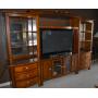 ELEGANT TV ARMOIRE WALL UNIT w/2 LIGHTED DISPLAY CABINETS