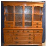 ETHAN ALLEN MAPLE & BIRCH DINING SUITE. THE CREDENZA & HUTCH