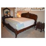 VERY FINE KING BEDROOM SUITE, IMPORTED, HAND CARVED