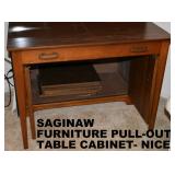 FINE QUALITY PULL-OUT TABLE IN CABINET