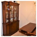CHINA CABINET- 4-LITE TOP w/2 GLASS DOORS, 3 DRAWER/2 DOOR BASE