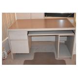 NICE DESK WITH PULL-OUT COMPUTER SHELF, FLOOR MAT INCLUDED