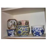 SELLS AS LOT. VASE IN MIDDLE IS SIGNED ANDREA