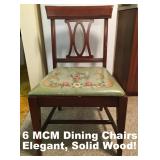1 OF THE 6 FINE QUALITY CHAIRS WITH THE DBL DROPLEAF MAHOGANY TABLE & LEAF