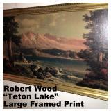 ROBERT WOOD LARGE FRAMED VINTAGE PRINT. ALSO SELLING 2 SMALL ONES.