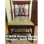 1 OF THE 6 FINE QUALITY CHAIRS WITH THE DBL DROPLEAF MAHOGANY TABLE & LEAF