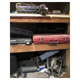 SHELVES FULL OF POWER TOOLS AND MORE