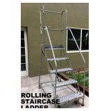ANOTHER ROLLING STAIRCASE LADDER w/SAFETY RAILS