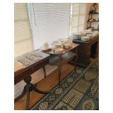 SMALL TABLES, SOME SETS OF FINE CHINA