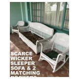 SCARCE WICKER SLEEPER SOFA TO RESTORE