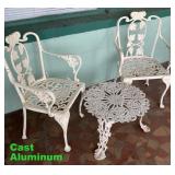 CAST ALUMINUM PATIO OR POOLSIDE SET