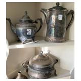 ANTIQUE SILVERPLATE SERVING PIECES