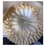 MURANO ARTGLASS BOWL, RUFFLED EDGES