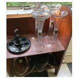 4 DRUG STORE SODA FOUNTAIN GLASS DISPLAY STANDS