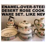 DESERT ROSE COOKWARE, ENAMEL OVER STEEL