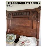 ANTIQUE BED HEADBOARD, LATE 1800