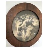 HORSES PRINT, FRAMED