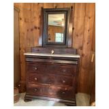 1870s-1890s MARBLE TOP DRESSER WITH MIRROR