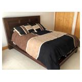 QUEEN BED WITH QUALITY MATTRESS SET, GUEST BEDROOM. LINENS SELL SEPARATELY