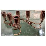 COPPER & BRASS CANDLE STAND SET