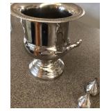 SILVERPLATED ICE BUCKET AND SILVERPLATED S&P SET
