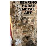 TALL HORSE REARING; METAL ART