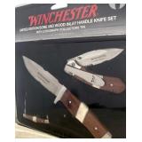 WINCHESTER 3PC BONE INLAY HANDLE KNIFE SET,