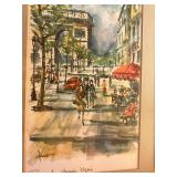 PARIS SCENE WATERCOLOR PRINT CLOSEUP