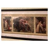 BEAUTIFUL VICTORIAN THEME FRAMED PRINT: KNIGHTS IN ARMOR AND DAMSELS