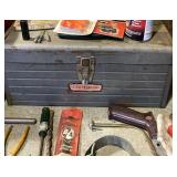 TOOL BOX. MANY SMALL TOOLS AND MISC