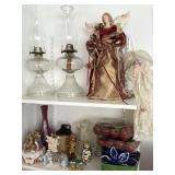 2 OIL LANTERNS, ANGELS, AND MORE