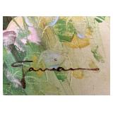 1 OF 2 SIGNED FLORAL PAINTINGS, VINTAGE FRAME