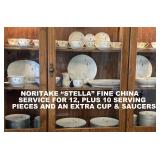 NORITAKE FINE CHINA. VERY FINE MID CENTURY MODERN PATTERN, "STELLA". 84 PIECE SET, SVC FOR 12
