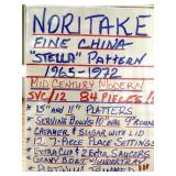 DESCRIPTION OF THE NORITAKE MID CENTURY MODERN CHINA SET, SVC/12 w/SERVING PCS