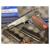COLT 9MM LUGER PISTOL, Mod 01992, 5" BARREL, BLUE FINISH, ROSEWOOD GRIPS, AMMO CLIPS, FACTORY CASE.