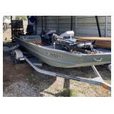 FISHING BOAT, 25HP EVINRUDE, TRAILER, TROLLING MOTOR