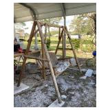 LOG STYLE OUTDOOR FREESTANDING SWING