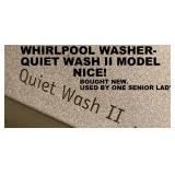WHIRLPOOL QUIET SERIES WASHER & DRYER