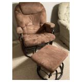 DANISH STYLE SWIVEL ROCKER WITH HASSOCK