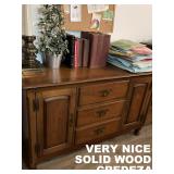 MID-CENTURY CREDENZA. VERY NICE. SOLID WOOD.