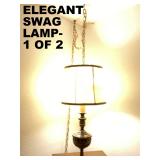 VINTAGE, ELEGANT SWAG LAMP. 1 OF 2