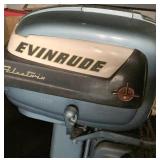 CLOSEUP OF THE EVINRUDE FLEETWIN 1950's OUTBOARD MOTOR