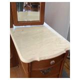 STUNNING WHITE MARBLE TOPS ON TOP OF DRAWER STACKS
