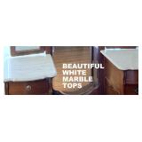 STUNNING WHITE MARBLE TOPS ON TOP OF DRAWER STACKS